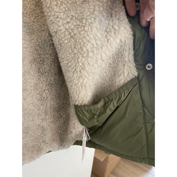 NWT J. CREW Retail $248 Women's SHERPA-LINED PUFFER JACKET SURPLUS GREEN Size XS - Picture 4 of 6
